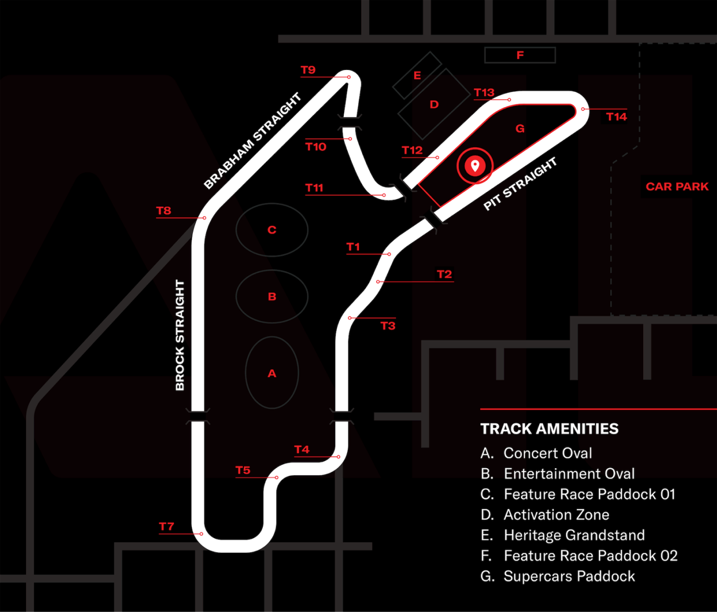 The Drivers Lounge track location map